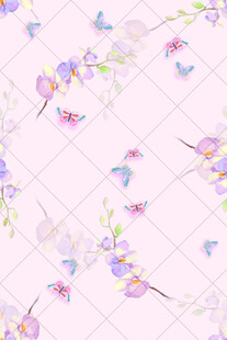 粉色花卉几何图案背景图