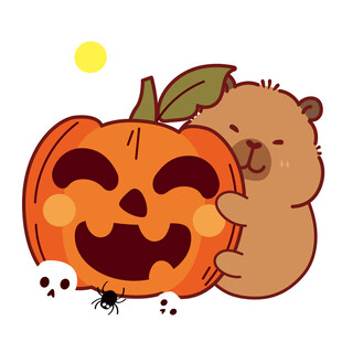 小熊依偎南瓜欢乐画面