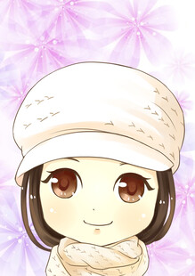 戴帽微笑的可爱女孩头像精细分层