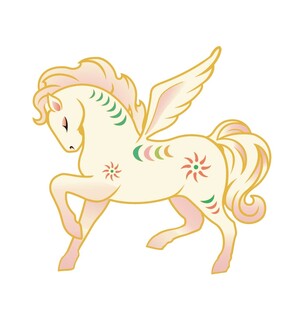 冰箱贴长着翅膀的马矢量图