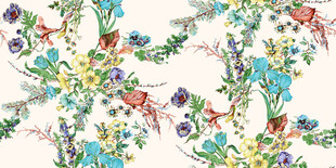 花卉水彩 图案设计 大牌 雪纺