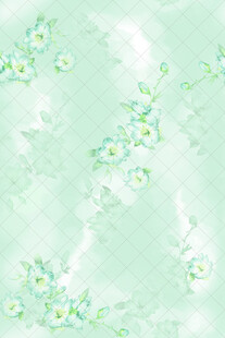 清新淡绿小花背景图案
