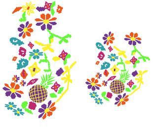 多彩花卉图案设计元素