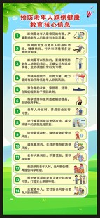 预防老年人跌倒健康核心信息展架