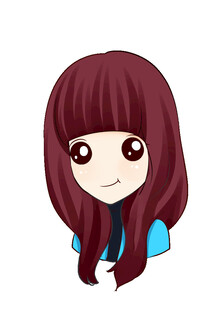 红发女孩卡通头像Q版