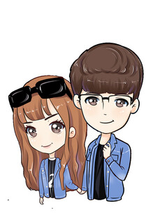 可爱卡通情侣形象