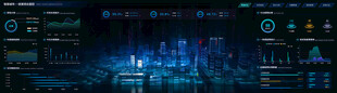 科技感城市夜景数据界面
