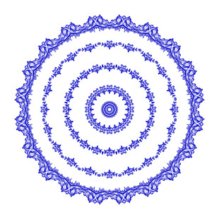 蓝色圆形花纹图案设计