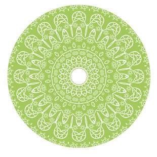绿色曼陀罗花纹圆形图案
