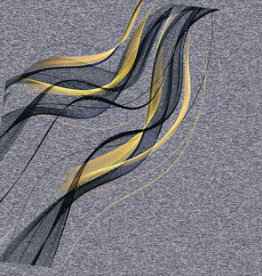 飘逸黑黄丝带纹理图案
