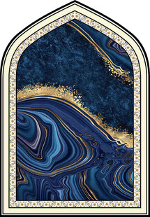 蓝色波纹拱形装饰图案