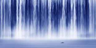 高山流水瀑布山水图