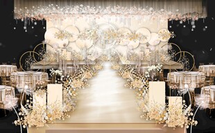 梦幻唯美香槟色系婚礼场景