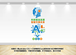 竖版AI人工智能科技企业文化墙