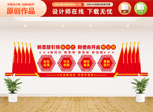 新思想引领新时代党建文化墙