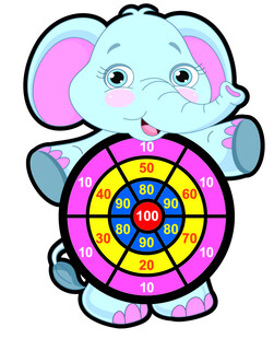 小象手持彩色飞镖盘