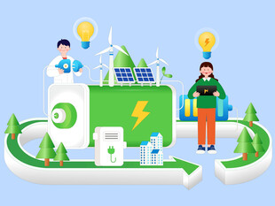 绿色能源与科技人员场景