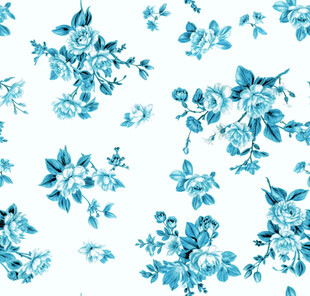 蓝白花卉图案背景纹理