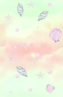 梦幻贝壳海星背景图