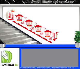 不忘初心跟党走楼梯文化墙