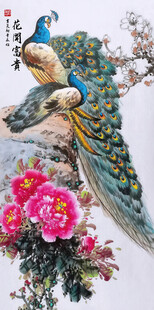 孔雀牡丹富贵图