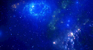 蓝色宇宙星空背景图灯箱