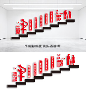 社区标语楼梯文化墙