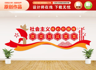 核心价值观党建墙