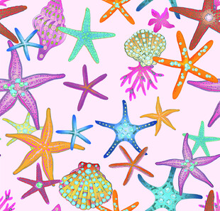 多彩海星图案背景