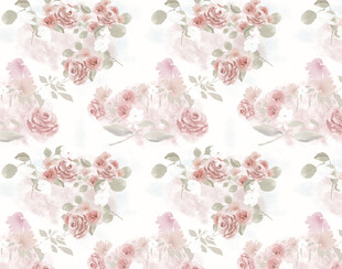 粉色花卉小鸟图案背景