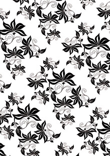 黑白花卉图案背景