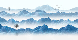 现代水墨群山