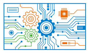 科技感电路齿轮图案设计