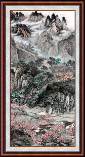 竖幅山水画 