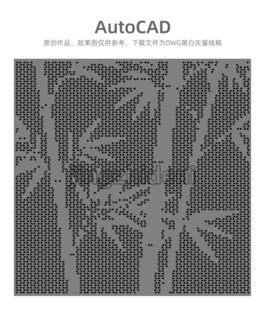 CAD绘制的竹子图案
