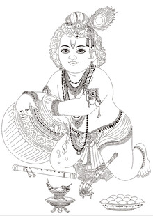 印度神祇克里希纳形象描绘