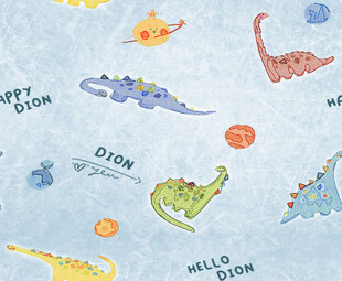 可爱恐龙图案儿童布料