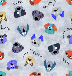 可爱多彩狗狗图案背景