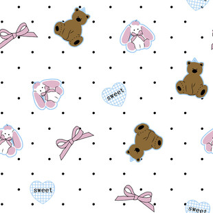 小熊蝴蝶结可爱图案设计