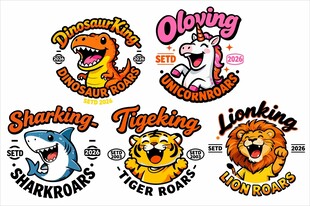 可爱动物卡通标志设计