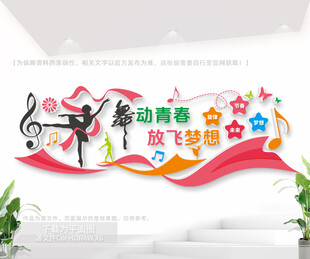 舞动青春放飞梦想文化墙