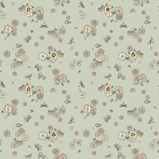 浅绿底小碎花
