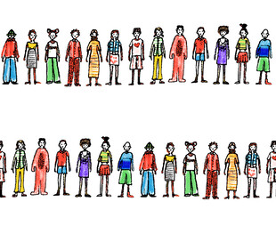 多样服饰的人群展示