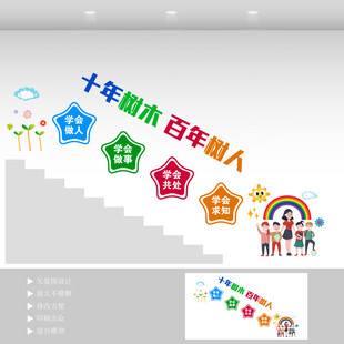 校园楼梯文化墙