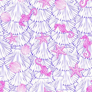 海洋元素梦幻水彩图案