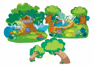 森林中的童话小屋场景