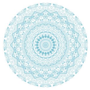 浅蓝色曼陀罗花纹图案