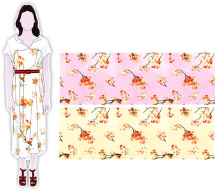 花卉图案女士连体裤设计图