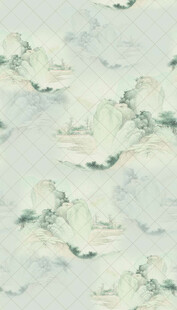 中式水墨山水纹理图案