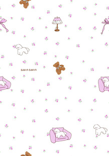 可爱动物星星图案背景